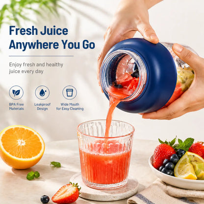 Portable Home Juicer (44 Oz) — Usb-Rechargeable Juice Blender Cup: a Large-Capacity, Multimode Juicer Blender Designed Specifically for Smoothies and Liquid Diets — a Summer Essential.