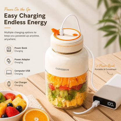 Portable Home Juicer (44 Oz) — Usb-Rechargeable Juice Blender Cup: a Large-Capacity, Multimode Juicer Blender Designed Specifically for Smoothies and Liquid Diets — a Summer Essential.