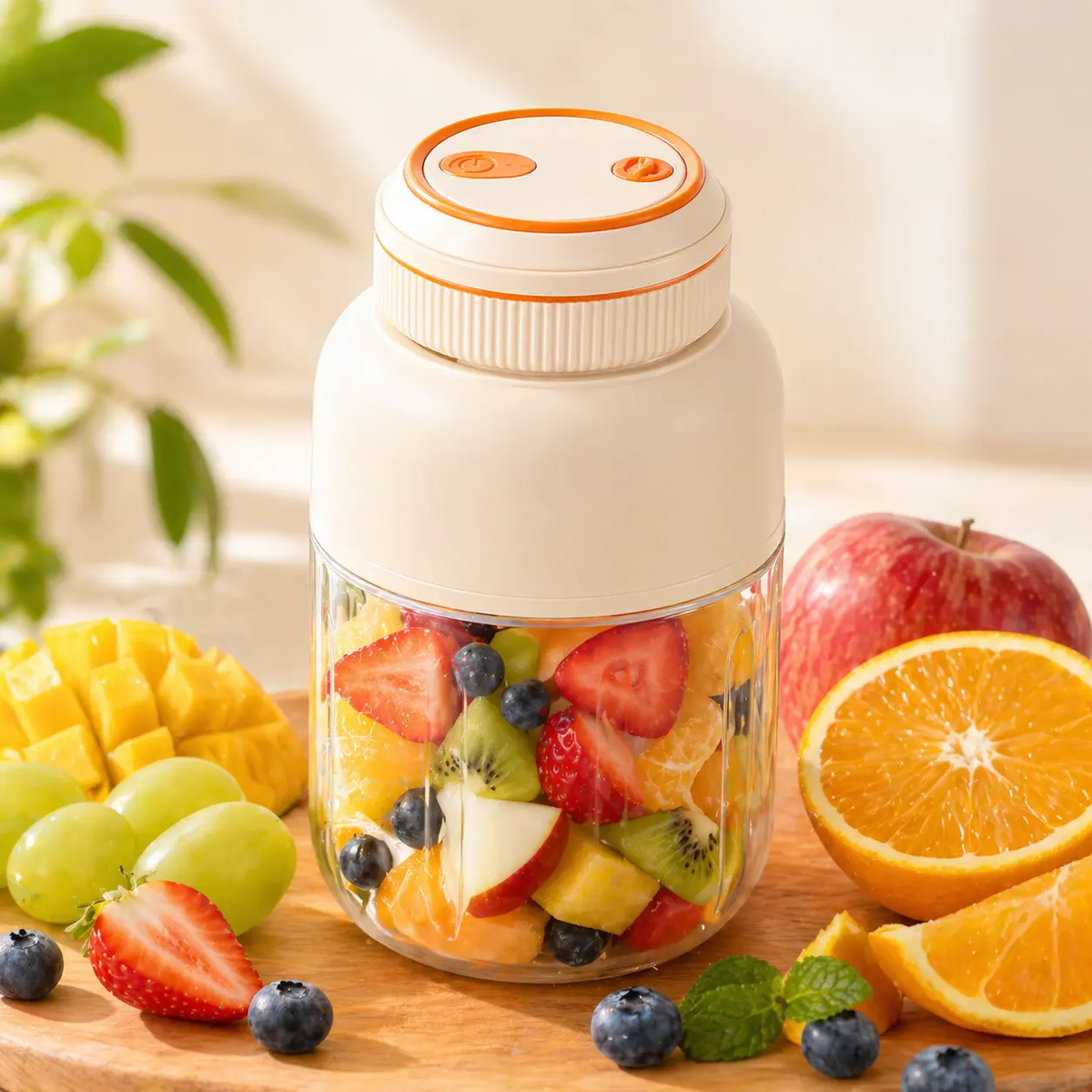 Portable Home Juicer (44 Oz) — Usb-Rechargeable Juice Blender Cup: a Large-Capacity, Multimode Juicer Blender Designed Specifically for Smoothies and Liquid Diets — a Summer Essential.