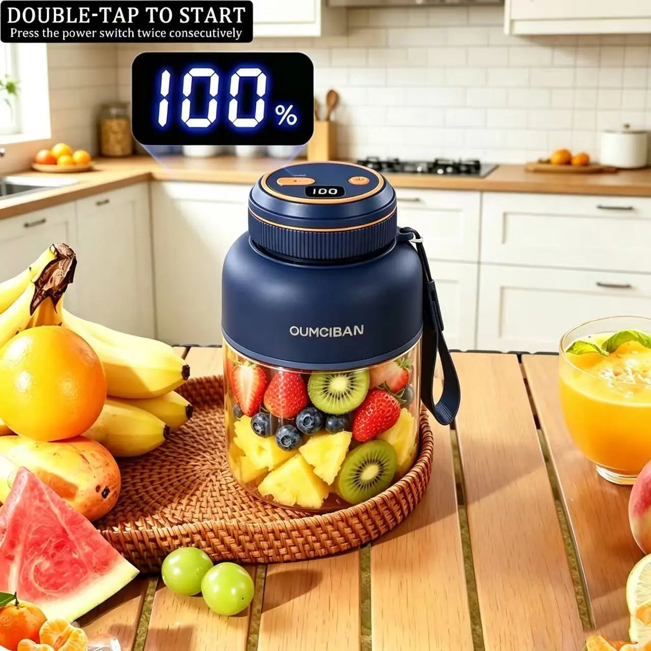 Portable Home Juicer (44 Oz) — Usb-Rechargeable Juice Blender Cup: a Large-Capacity, Multimode Juicer Blender Designed Specifically for Smoothies and Liquid Diets — a Summer Essential.