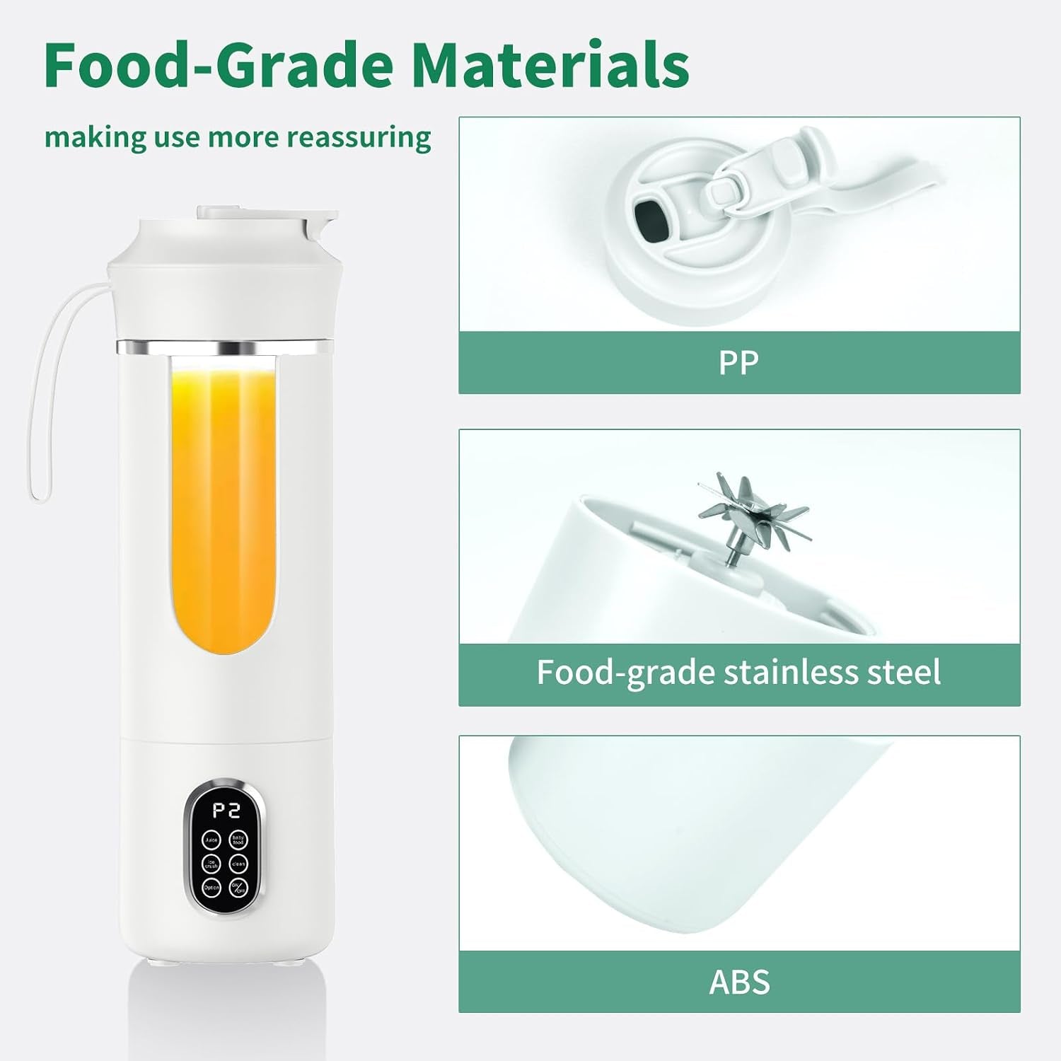 Portable Cordless Blender,Small Rechargeable Juicer | Mini Personal Blender for Smoothies and Shakes,With Automatic Cleaning Function,On the Go and Easy to Use